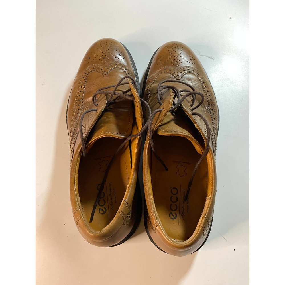 Ecco Wingtip Oxford Brown Dress Shoes Men's Size 12 - Picture 7 of 10
